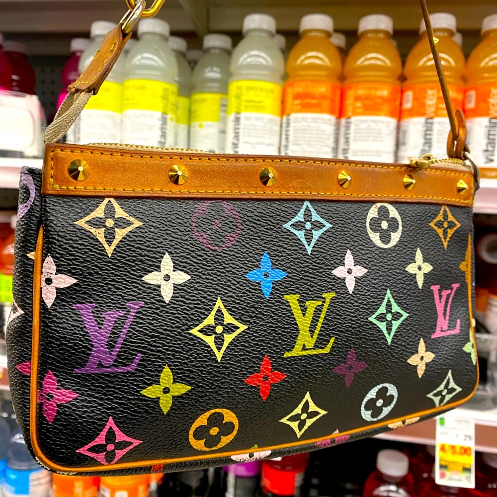 Louis Vuitton X Murakami Multicolore Pochette Noir - Picture 2 of 16